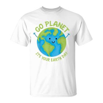 Go Planet Its Your Birthday Kawaii Cute Earth Day Boys Girls T-Shirt - Seseable