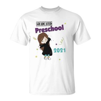 Graduated 2021 Preschool Graduation Daughter Kids Girls T-Shirt - Seseable