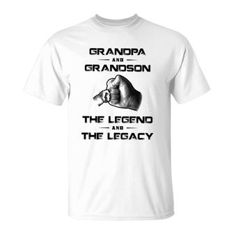Grandpa And Grandson The Legend And The Legacy T-Shirt - Seseable