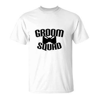 Groom Squad Groom Bachelor Party Black T-Shirt - Seseable