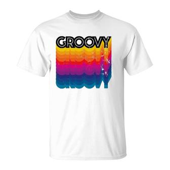 Groovy Distressed Vintage Retro 60S 70S T-Shirt | Mazezy