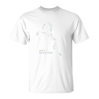 Hail Blucifer Blue Mustang T-Shirt | Mazezy
