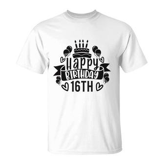 Happy 16Th Birthday 2006 With Black Cake T-Shirt - Seseable