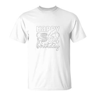 Happy 5Th Birthday Black Party Great Happy Birthday T-Shirt - Seseable