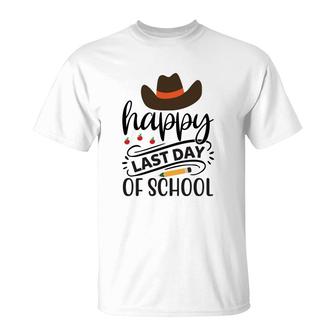 Happy Last Day Of School With Black Cowboy Hat T-Shirt - Seseable