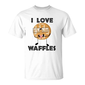 I Love Waffles Waffle Love Pun T-Shirt | Mazezy DE