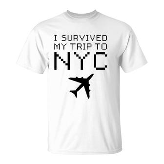 I Survived My Trip To Nyc New York I Love Ny Brooklyn Travel T-Shirt | Mazezy