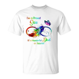 Im A Proud Son Of A Wonderful Dad In Heaven 95 Fathers Day T-Shirt - Seseable