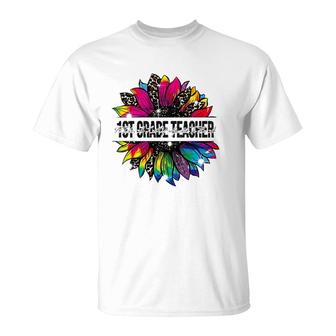 It Takes A Lot Of Sparkle To Be A 1St Grade Teacher Tie Dye Leopard Sunflower T-Shirt - Seseable