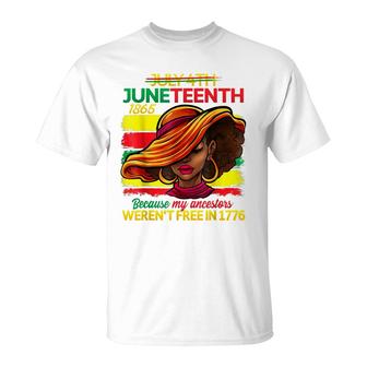 July 4Th Juneteenth 1865 Because My Ancestors Proud Black T-Shirt - Seseable