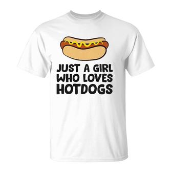 Just A Girl Who Loves Hot Dogs T-Shirt | Mazezy