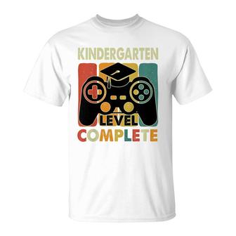 Kids Kids Kindergarten Level Complete Graduation Gamer Boys T-Shirt - Seseable