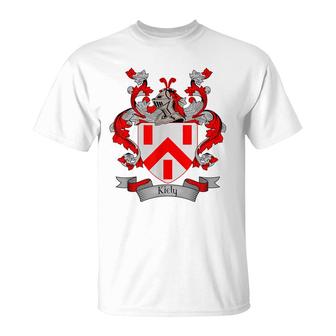 Kiely Coat Of Arms | Kiely Surname Family Crest T-Shirt - Seseable