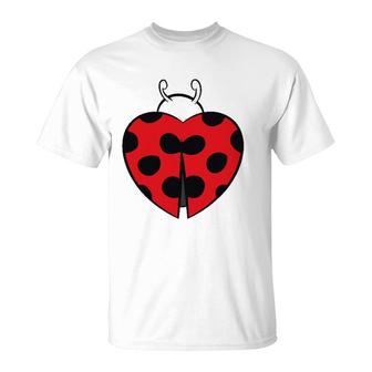 Ladybug Heart Love Ladybugs Gift T-Shirt | Mazezy