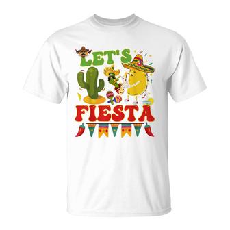 Lets Fiesta Avocado And Tacos Cinco De Mayo Mexican T-Shirt - Seseable