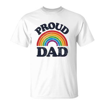 Lgbtq Proud Dad Gay Pride Lgbt Ally Rainbow Fathers Day T-Shirt - Seseable
