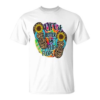 Life Is Better In Flip Flops Retro Summer Beach T-Shirt - Seseable