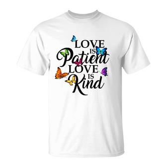 Love Is Patient Love Is Kind 1 Corinthians 13 Butterfly Art T-Shirt | Mazezy