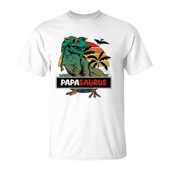 Mens Matching Family Papasaurusrex Fathers Day - Grandpa Dad T-Shirt - Seseable