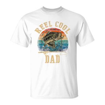 Mens Reel Cool Dad Fisherman Fathers Day Fishing T-Shirt - Seseable