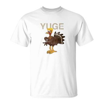 Mens Yuge Trump Turkey Thanksgiving Holiday T-Shirt - Monsterry