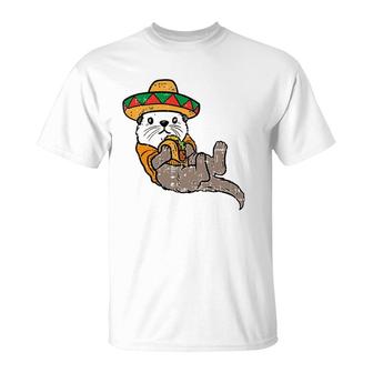 Mexican Otter Sombrero Taco Cinco De Mayo Fiesta Animal T-Shirt - Seseable