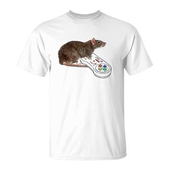 Mouse Rat Tee Gamer Playing Video Game Lover Mouse Pet Rat T-Shirt - Seseable