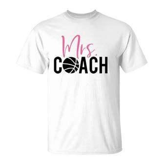 Mrs Basketball Coach For Basketball Coach Wife T-Shirt | Mazezy