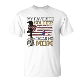 My Favorite Soldier Calls Me Mom Proud Army Mom Raglan Baseball Tee T-Shirt - Seseable