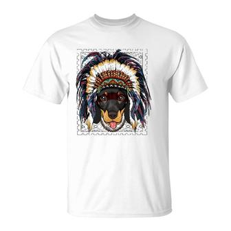 Native Indian Dachshund Native American Indian Dog Lovers T-Shirt | Mazezy