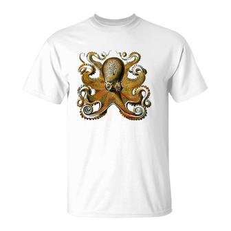 Octopus Illustration Ernst Haeckel Ocean Marine Biology T-Shirt | Mazezy