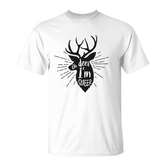 Oh Deer Im Queer Lgbt Pride Gift Gay Lesbian March T-Shirt | Mazezy