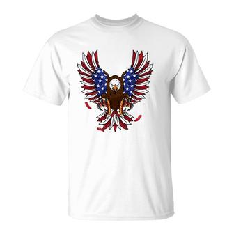 Patriotic July 4Th Usa Eagle Lovers American Flag Eagle T-Shirt - Seseable