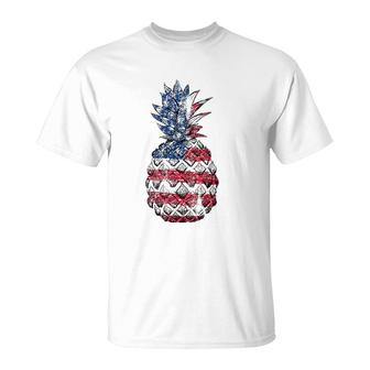 Patriotic Pineapple 4Th Of July American Flag Usa Gift T-Shirt - Seseable