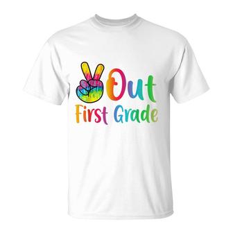 Peace Out First Grade Tie Dye Graduation Class Of 2021 T-shirt - Thegiftio UK