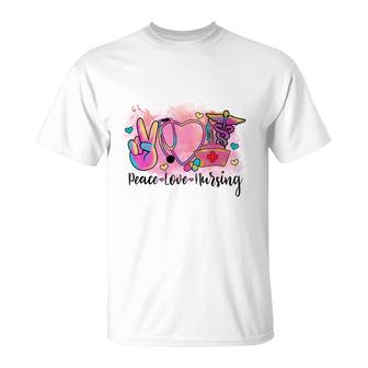 Peace Love Nursing Nurses Day 2022 T-Shirt - Seseable