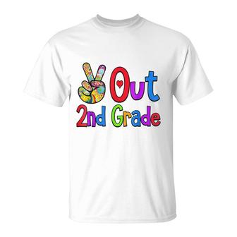 Peace Out 2Nd Grade Last Day Of School Second Grade T-Shirt - Seseable
