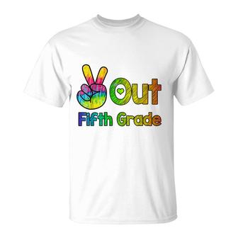 Peace Out Fifth 5Th Grade Last Day School Graduation T-Shirt - Seseable