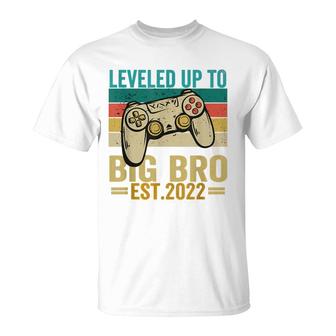 Promoted To Big Bro Funny Leveled Up To Big Brother Est 2022 T-Shirt - Seseable