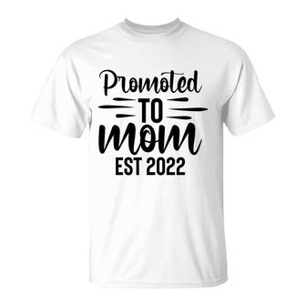 Promoted To Mom Est 2022 Full Black Baby T-Shirt - Seseable