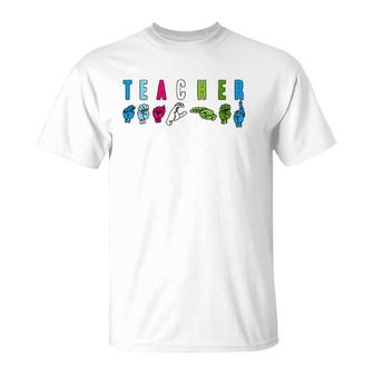 Proud Teacher Asl Sign Language Gestures T-shirt - Thegiftio UK