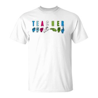 Proud Teacher Asl Sign Language Gestures T-shirt - Thegiftio