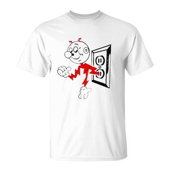 Reddy Kilowatt Outlet Cartoon Character T-Shirt | Mazezy