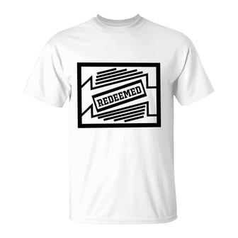 Redeemed Bible Verse Black Graphic Great Christian T-Shirt | Seseable UK