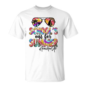 Retro Last Day Of School Schools Out For Summer Teacher Life T-Shirt - Seseable