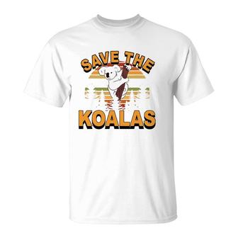 Retro Vintage Animal Lover Gift Save The Koalas T-Shirt | Mazezy