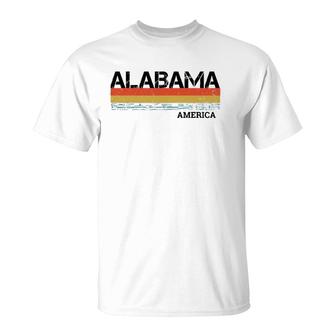 Retro Vintage Stripes Alabama Gift & Souvenir T-Shirt - Seseable