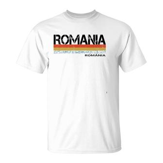 Romania Vintage Retro Stripes T-Shirt - Seseable