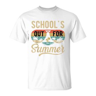 Schools Out For Summer Teacher Sunglasses Last Day Of School T-Shirt - Seseable