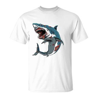 Shark Zombie Halloween Boys Jawsome Zombies T-shirt - Thegiftio UK